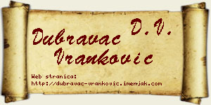 Dubravac Vranković vizit kartica